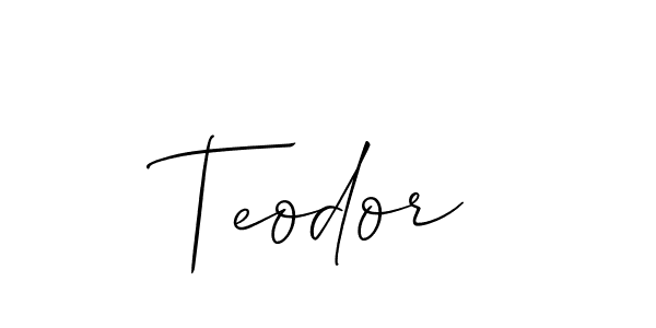 Also we have Teodor name is the best signature style. Create professional handwritten signature collection using Allison_Script autograph style. Teodor signature style 2 images and pictures png