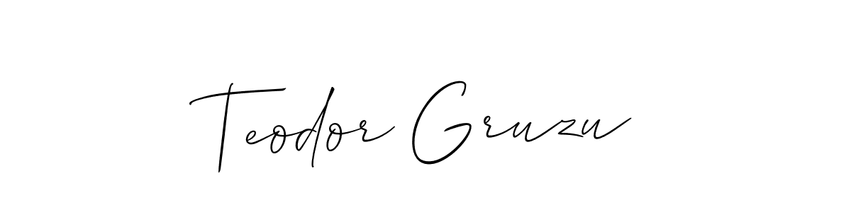 Similarly Allison_Script is the best handwritten signature design. Signature creator online .You can use it as an online autograph creator for name Teodor Gruzu. Teodor Gruzu signature style 2 images and pictures png