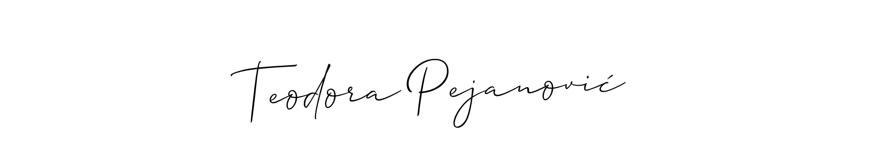 This is the best signature style for the Teodora Pejanović name. Also you like these signature font (Allison_Script). Mix name signature. Teodora Pejanović signature style 2 images and pictures png