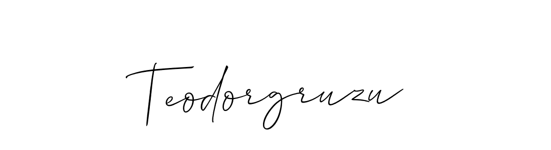 How to make Teodorgruzu signature? Allison_Script is a professional autograph style. Create handwritten signature for Teodorgruzu name. Teodorgruzu signature style 2 images and pictures png