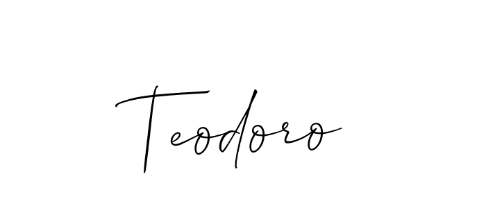 It looks lik you need a new signature style for name Teodoro. Design unique handwritten (Allison_Script) signature with our free signature maker in just a few clicks. Teodoro signature style 2 images and pictures png