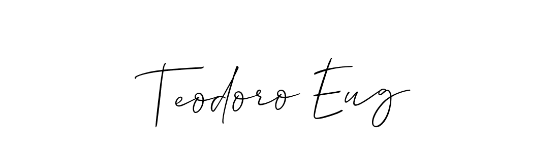 Make a short Teodoro Eug signature style. Manage your documents anywhere anytime using Allison_Script. Create and add eSignatures, submit forms, share and send files easily. Teodoro Eug signature style 2 images and pictures png