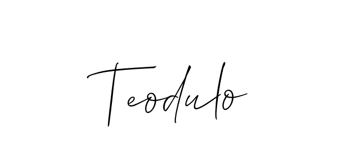 You can use this online signature creator to create a handwritten signature for the name Teodulo. This is the best online autograph maker. Teodulo signature style 2 images and pictures png
