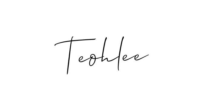How to Draw Teohlee signature style? Allison_Script is a latest design signature styles for name Teohlee. Teohlee signature style 2 images and pictures png