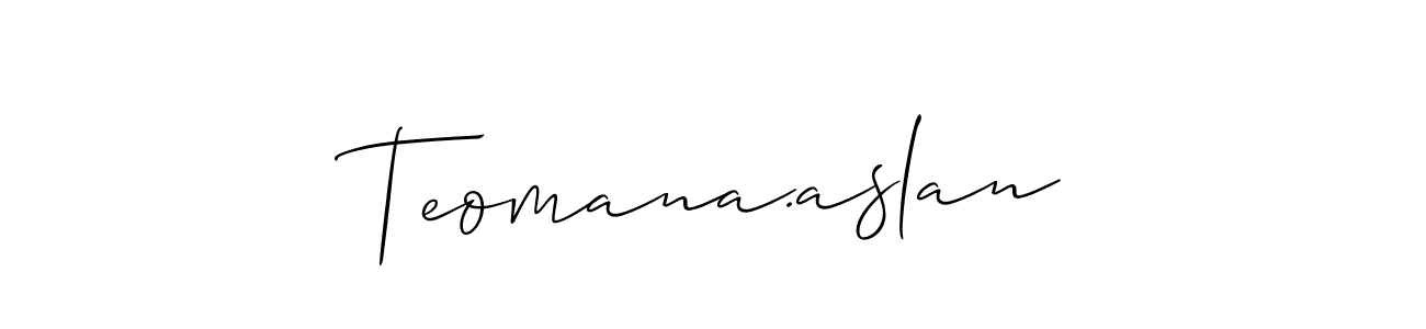 Also You can easily find your signature by using the search form. We will create Teomana.aslan name handwritten signature images for you free of cost using Allison_Script sign style. Teomana.aslan signature style 2 images and pictures png