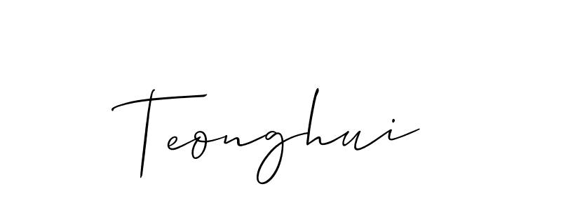 Also we have Teonghui name is the best signature style. Create professional handwritten signature collection using Allison_Script autograph style. Teonghui signature style 2 images and pictures png