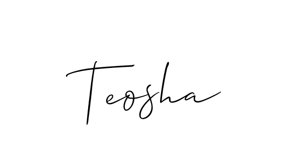 Make a short Teosha signature style. Manage your documents anywhere anytime using Allison_Script. Create and add eSignatures, submit forms, share and send files easily. Teosha signature style 2 images and pictures png
