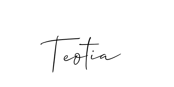 Allison_Script is a professional signature style that is perfect for those who want to add a touch of class to their signature. It is also a great choice for those who want to make their signature more unique. Get Teotia name to fancy signature for free. Teotia signature style 2 images and pictures png