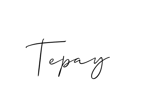 Tepay stylish signature style. Best Handwritten Sign (Allison_Script) for my name. Handwritten Signature Collection Ideas for my name Tepay. Tepay signature style 2 images and pictures png