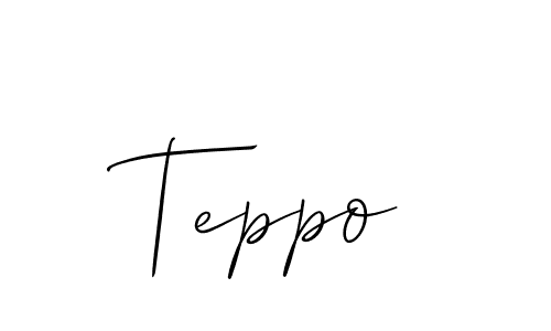 Create a beautiful signature design for name Teppo. With this signature (Allison_Script) fonts, you can make a handwritten signature for free. Teppo signature style 2 images and pictures png