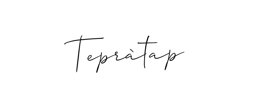 Create a beautiful signature design for name Tepràtap. With this signature (Allison_Script) fonts, you can make a handwritten signature for free. Tepràtap signature style 2 images and pictures png