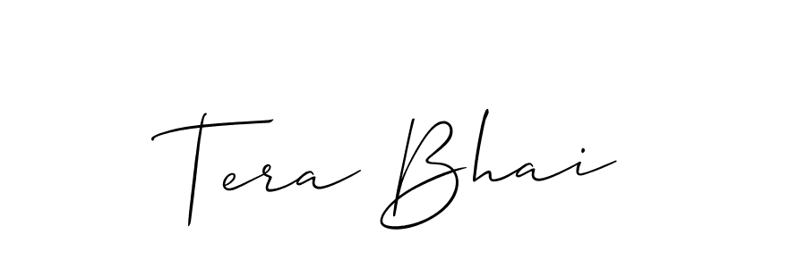 The best way (Allison_Script) to make a short signature is to pick only two or three words in your name. The name Tera Bhai include a total of six letters. For converting this name. Tera Bhai signature style 2 images and pictures png