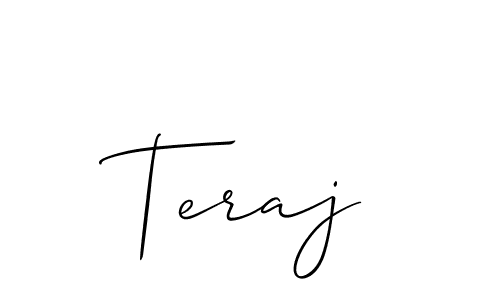 How to make Teraj signature? Allison_Script is a professional autograph style. Create handwritten signature for Teraj name. Teraj signature style 2 images and pictures png