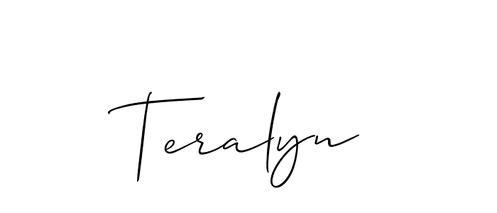 Design your own signature with our free online signature maker. With this signature software, you can create a handwritten (Allison_Script) signature for name Teralyn. Teralyn signature style 2 images and pictures png