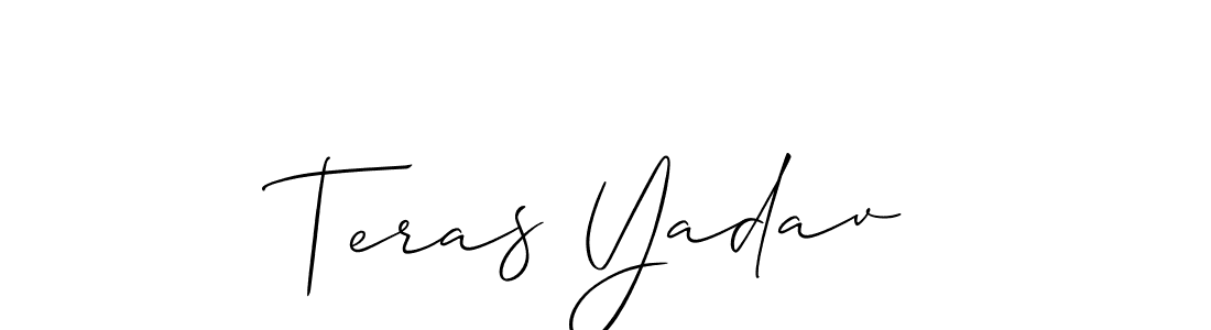 Create a beautiful signature design for name Teras Yadav. With this signature (Allison_Script) fonts, you can make a handwritten signature for free. Teras Yadav signature style 2 images and pictures png