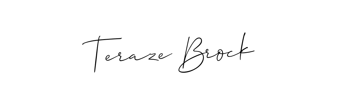 It looks lik you need a new signature style for name Teraze Brock. Design unique handwritten (Allison_Script) signature with our free signature maker in just a few clicks. Teraze Brock signature style 2 images and pictures png