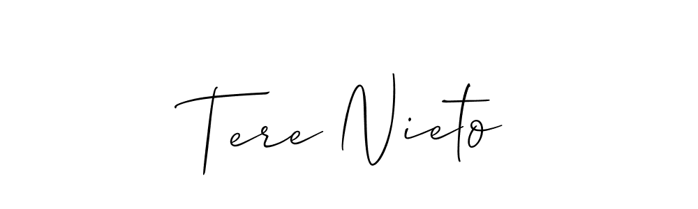 Use a signature maker to create a handwritten signature online. With this signature software, you can design (Allison_Script) your own signature for name Tere Nieto. Tere Nieto signature style 2 images and pictures png
