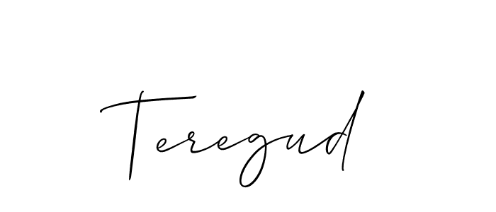 Make a beautiful signature design for name Teregud. With this signature (Allison_Script) style, you can create a handwritten signature for free. Teregud signature style 2 images and pictures png