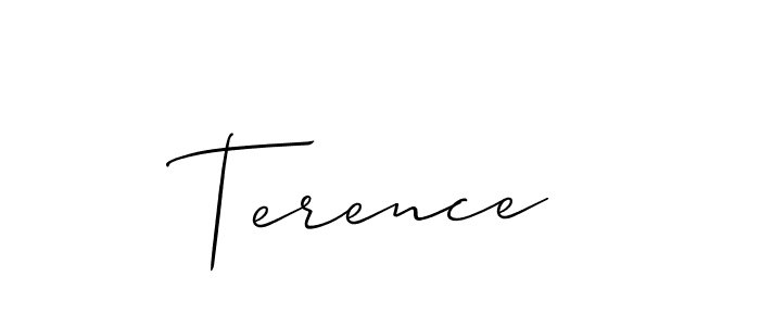 The best way (Allison_Script) to make a short signature is to pick only two or three words in your name. The name Terence include a total of six letters. For converting this name. Terence signature style 2 images and pictures png