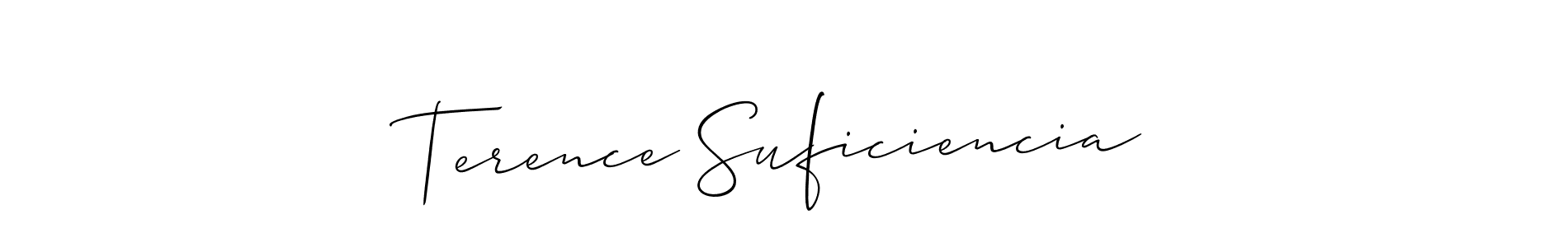 Use a signature maker to create a handwritten signature online. With this signature software, you can design (Allison_Script) your own signature for name Terence Suficiencia. Terence Suficiencia signature style 2 images and pictures png
