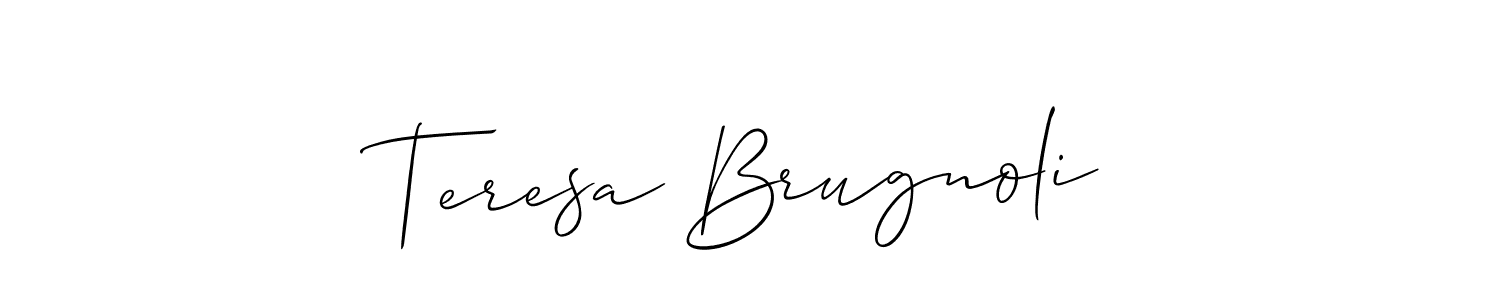 Make a beautiful signature design for name Teresa Brugnoli. With this signature (Allison_Script) style, you can create a handwritten signature for free. Teresa Brugnoli signature style 2 images and pictures png