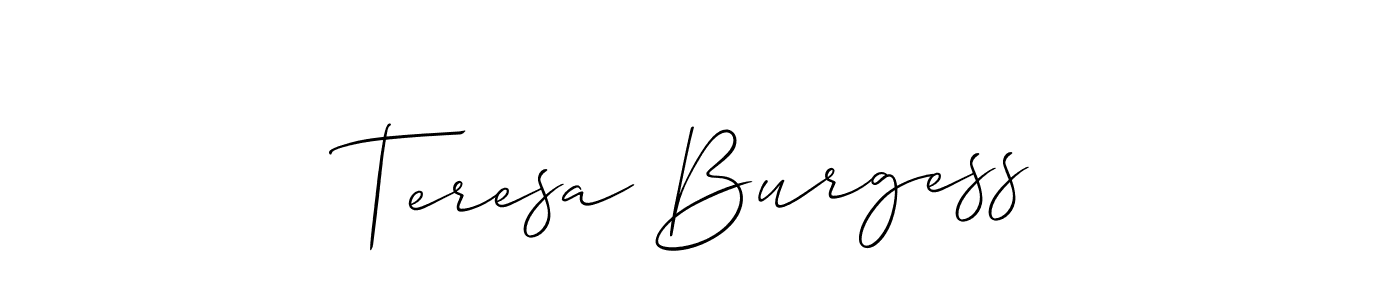 You should practise on your own different ways (Allison_Script) to write your name (Teresa Burgess) in signature. don't let someone else do it for you. Teresa Burgess signature style 2 images and pictures png