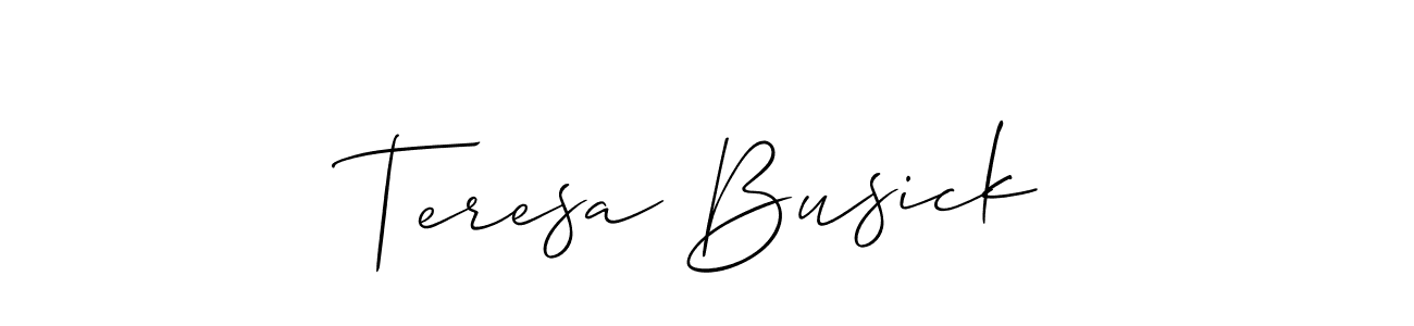 The best way (Allison_Script) to make a short signature is to pick only two or three words in your name. The name Teresa Busick include a total of six letters. For converting this name. Teresa Busick signature style 2 images and pictures png