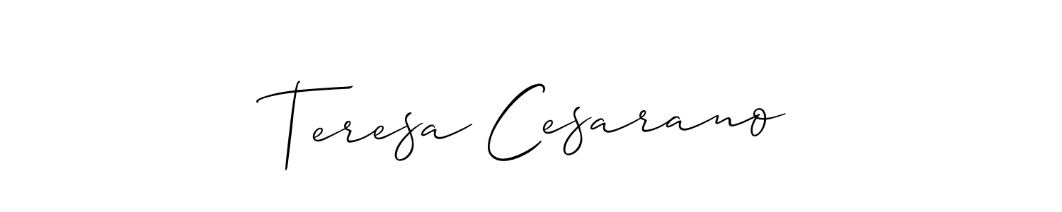 Use a signature maker to create a handwritten signature online. With this signature software, you can design (Allison_Script) your own signature for name Teresa Cesarano. Teresa Cesarano signature style 2 images and pictures png