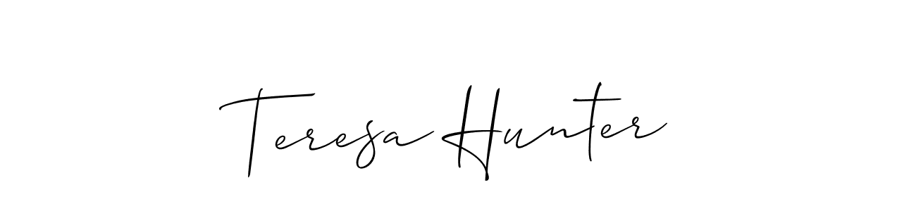 How to make Teresa Hunter name signature. Use Allison_Script style for creating short signs online. This is the latest handwritten sign. Teresa Hunter signature style 2 images and pictures png