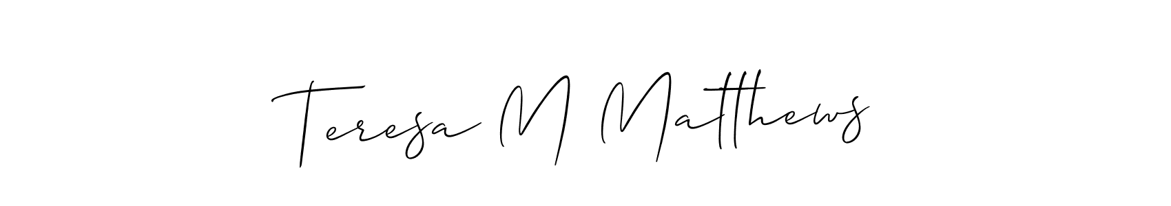 How to Draw Teresa M Matthews signature style? Allison_Script is a latest design signature styles for name Teresa M Matthews. Teresa M Matthews signature style 2 images and pictures png