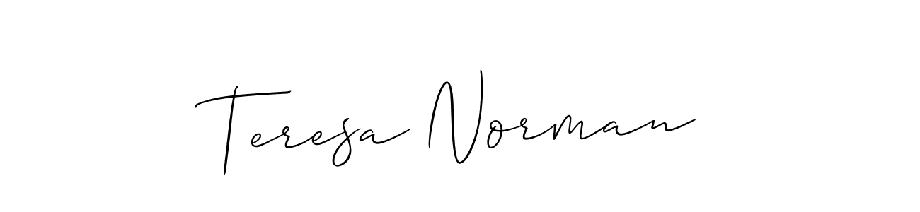 Make a beautiful signature design for name Teresa Norman. With this signature (Allison_Script) style, you can create a handwritten signature for free. Teresa Norman signature style 2 images and pictures png