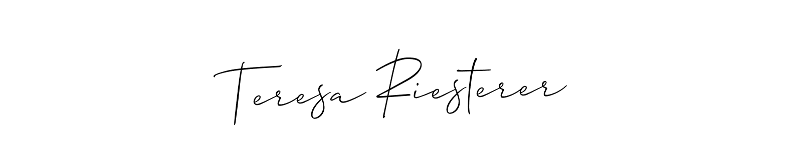 Create a beautiful signature design for name Teresa Riesterer. With this signature (Allison_Script) fonts, you can make a handwritten signature for free. Teresa Riesterer signature style 2 images and pictures png