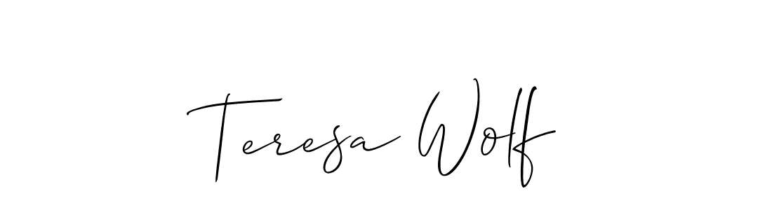 Also You can easily find your signature by using the search form. We will create Teresa Wolf name handwritten signature images for you free of cost using Allison_Script sign style. Teresa Wolf signature style 2 images and pictures png