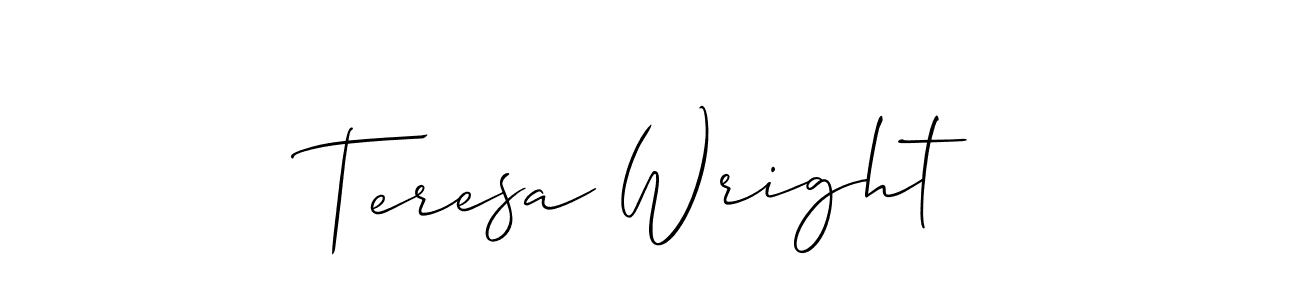 It looks lik you need a new signature style for name Teresa Wright. Design unique handwritten (Allison_Script) signature with our free signature maker in just a few clicks. Teresa Wright signature style 2 images and pictures png