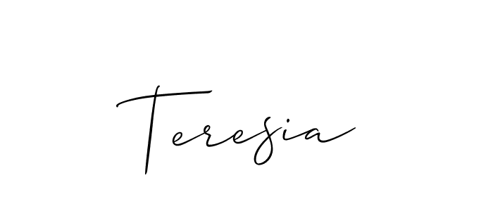 Also You can easily find your signature by using the search form. We will create Teresia name handwritten signature images for you free of cost using Allison_Script sign style. Teresia signature style 2 images and pictures png