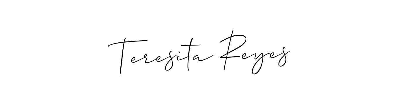 You should practise on your own different ways (Allison_Script) to write your name (Teresita Reyes) in signature. don't let someone else do it for you. Teresita Reyes signature style 2 images and pictures png