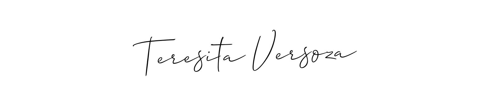 How to make Teresita Versoza signature? Allison_Script is a professional autograph style. Create handwritten signature for Teresita Versoza name. Teresita Versoza signature style 2 images and pictures png