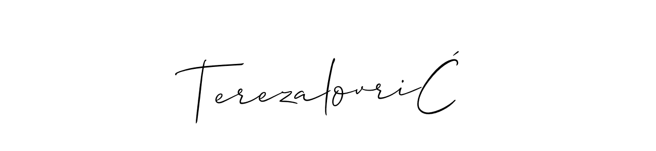 Make a short TerezalovriĆ signature style. Manage your documents anywhere anytime using Allison_Script. Create and add eSignatures, submit forms, share and send files easily. TerezalovriĆ signature style 2 images and pictures png