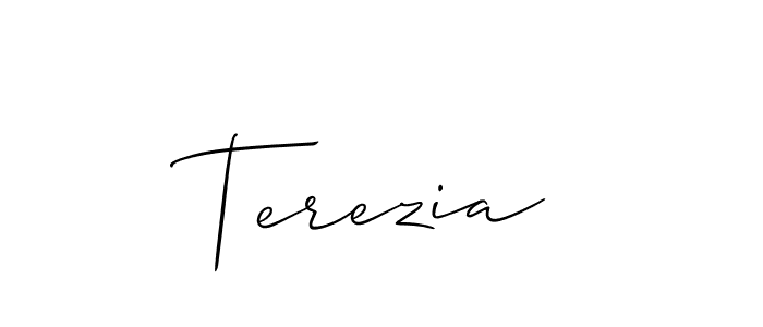 You should practise on your own different ways (Allison_Script) to write your name (Terezia) in signature. don't let someone else do it for you. Terezia signature style 2 images and pictures png