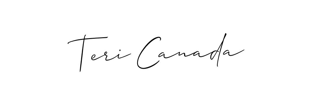 Use a signature maker to create a handwritten signature online. With this signature software, you can design (Allison_Script) your own signature for name Teri Canada. Teri Canada signature style 2 images and pictures png