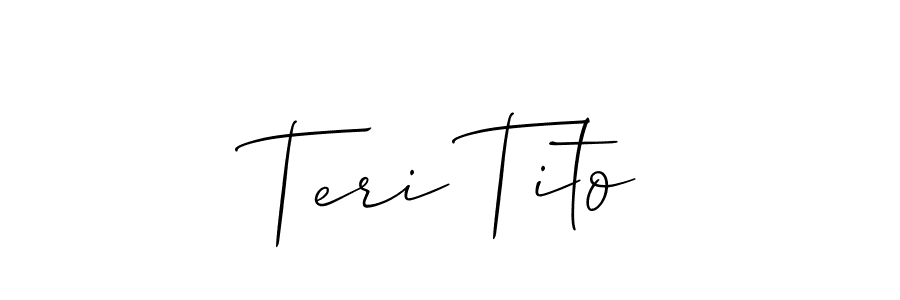 Similarly Allison_Script is the best handwritten signature design. Signature creator online .You can use it as an online autograph creator for name Teri Tito. Teri Tito signature style 2 images and pictures png