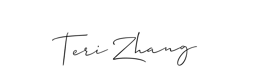 Use a signature maker to create a handwritten signature online. With this signature software, you can design (Allison_Script) your own signature for name Teri Zhang. Teri Zhang signature style 2 images and pictures png