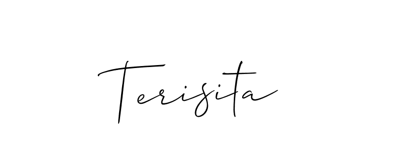 Make a beautiful signature design for name Terisita. With this signature (Allison_Script) style, you can create a handwritten signature for free. Terisita signature style 2 images and pictures png