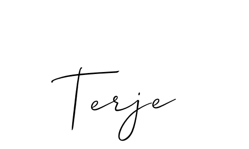 Create a beautiful signature design for name Terje. With this signature (Allison_Script) fonts, you can make a handwritten signature for free. Terje signature style 2 images and pictures png