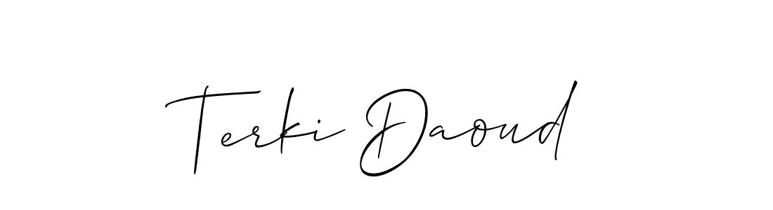 Use a signature maker to create a handwritten signature online. With this signature software, you can design (Allison_Script) your own signature for name Terki Daoud. Terki Daoud signature style 2 images and pictures png