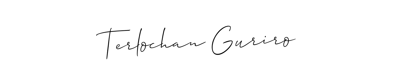 Design your own signature with our free online signature maker. With this signature software, you can create a handwritten (Allison_Script) signature for name Terlochan Guriro. Terlochan Guriro signature style 2 images and pictures png