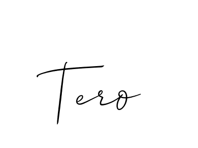 The best way (Allison_Script) to make a short signature is to pick only two or three words in your name. The name Tero include a total of six letters. For converting this name. Tero signature style 2 images and pictures png