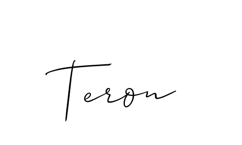 Make a beautiful signature design for name Teron. With this signature (Allison_Script) style, you can create a handwritten signature for free. Teron signature style 2 images and pictures png