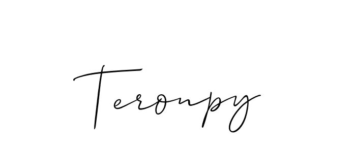 How to make Teronpy signature? Allison_Script is a professional autograph style. Create handwritten signature for Teronpy name. Teronpy signature style 2 images and pictures png