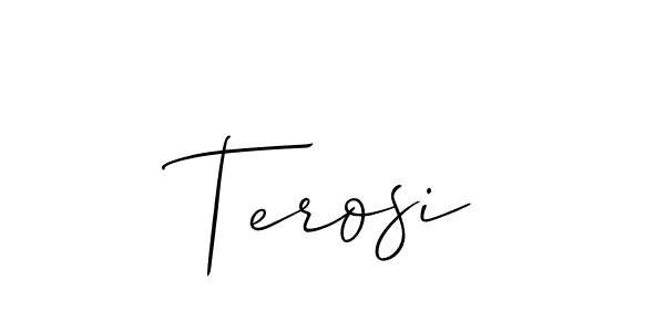 How to Draw Terosi signature style? Allison_Script is a latest design signature styles for name Terosi. Terosi signature style 2 images and pictures png
